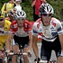 Frank et Andy Schleck pendant la quinzième étape du Tour de France 2008